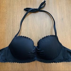 Victoria Secret Black Scalloped Bikini Top